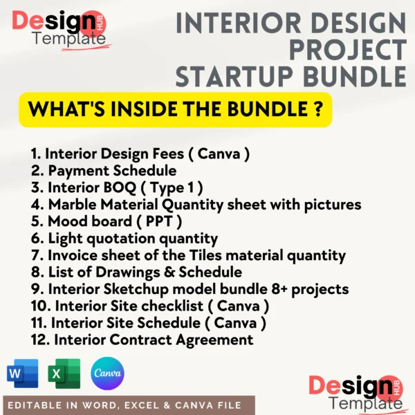 Interior Design Startup bundle - 12 in 1