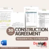 Construction Agreement ( 2 types ) Sq.ft contract and Percentage Contract with monthly expenses