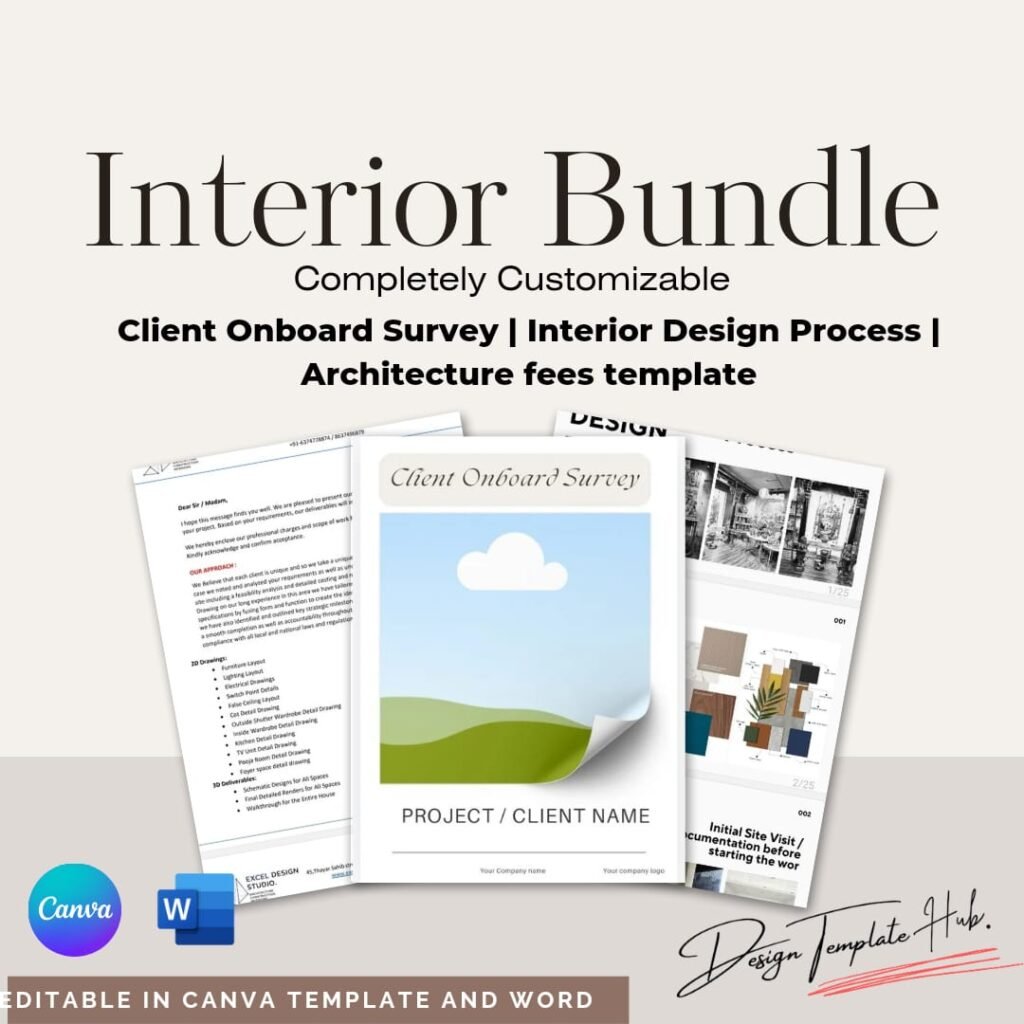 Get 3 Interior Design Editable Template Bundle – Design Template Hub