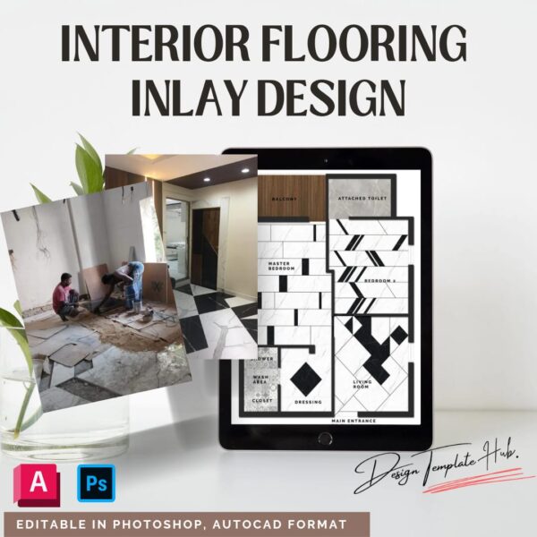 Flooring Inlay Design Template ( Photoshop and Autocad )