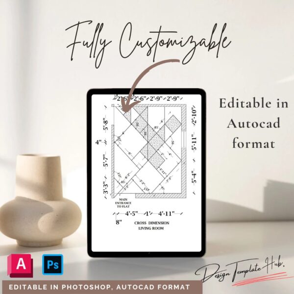 Flooring Inlay Design Template ( Photoshop and Autocad )