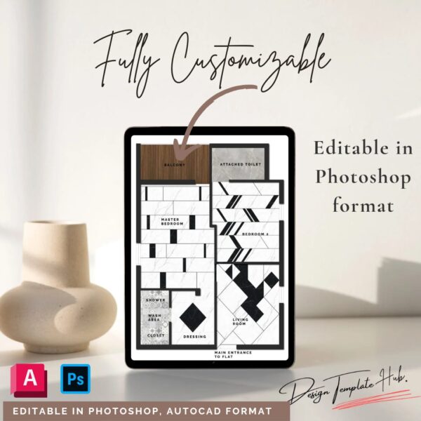 Flooring Inlay Design Template ( Photoshop and Autocad )