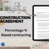Construction Agreement ( 2 types ) Sq.ft contract and Percentage Contract with monthly expenses