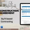 Construction Agreement ( 2 types ) Sq.ft contract and Percentage Contract with monthly expenses