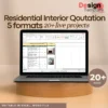 Residential Interior Qoutation 5 formats ( 20+ projects ) Editable format BOQ
