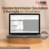 Residential Interior Qoutation 5 formats ( 20+ projects ) Editable format BOQ
