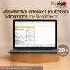 Residential Interior Qoutation 5 formats ( 20+ projects ) Editable format BOQ