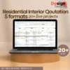 Residential Interior Qoutation 5 formats ( 20+ projects ) Editable format BOQ