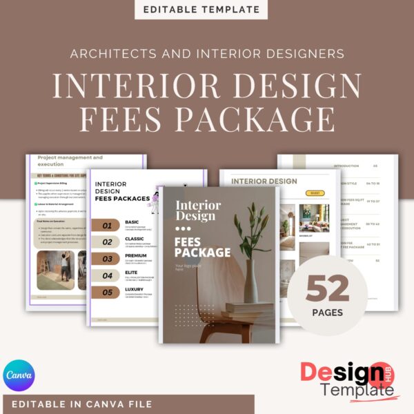 Interior Design Fees Package sq.ft fee and Flat fee [ 52 pages ]
