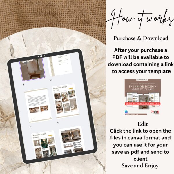 Interior Design Fees Package sq.ft fee and Flat fee [ 52 pages ]
