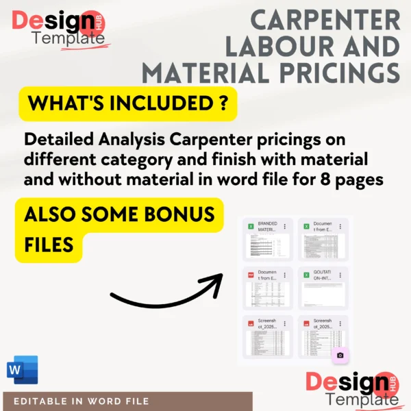 Interior Design project_20261019_214942_0000 Carpenter Labour Rates on Different categories with material and without material