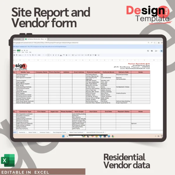 Site Managment toolkit ( Interior Schedule, Handover form, Checklist tracker, expense tracker., etc )