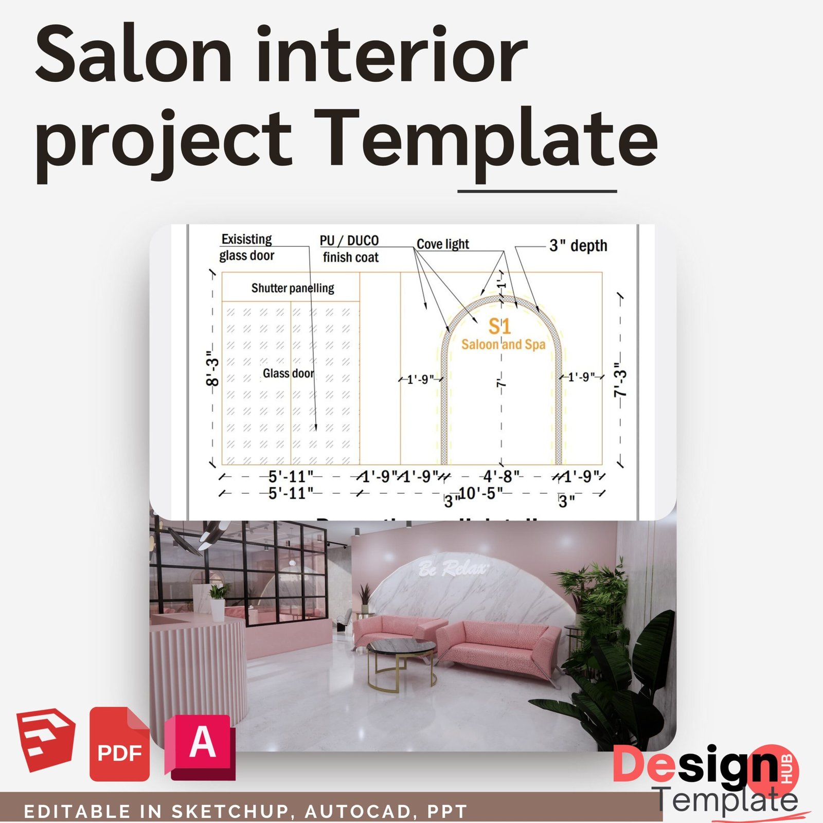 Salon Interior Design Live Project Template – Design Template Hub