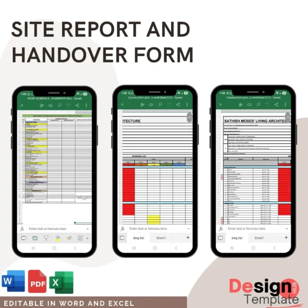 Site Report, Handover and Vendor Registration form