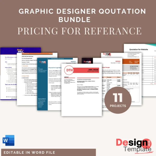 Graphic Design Qoutation Bundle with pricings [ 11 projects ]