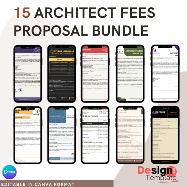 15 Architect Fees proposal Bundle