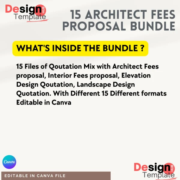 15 Architect Fees proposal Bundle