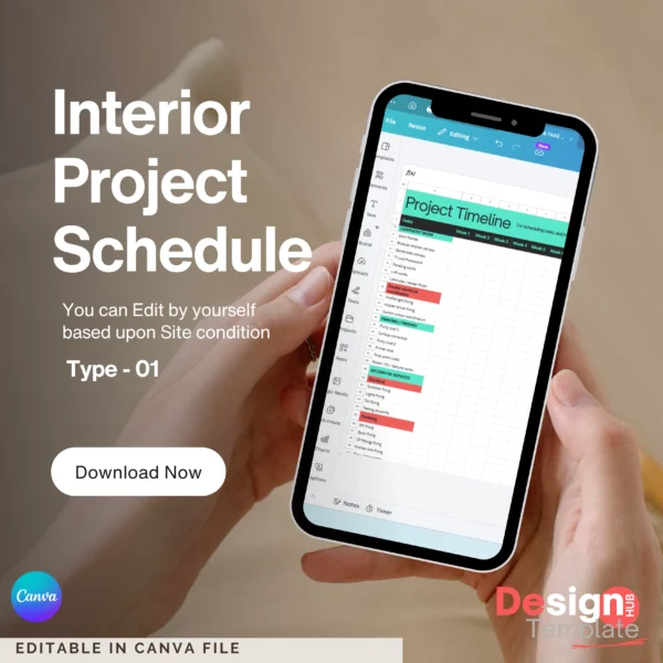 Interior Site Checklist ✅️ ( Carpentry, Plumbing,  Electrical & Painting ) and Project Schedule
