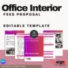 Office Interior Fees proposal Template [ 12 pages + Bonus file ]